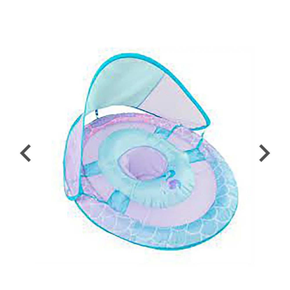 SwimWays Baby Spring Mermaid Float Pool Floatie with Canopy Lifesaver